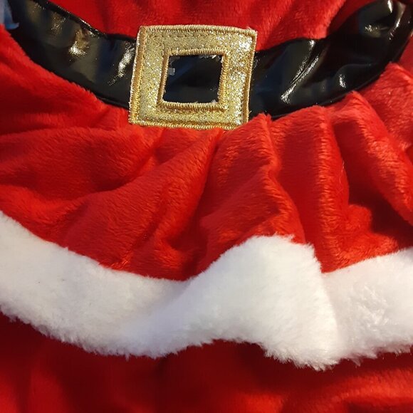 PetLuv (M) Mrs.Santa Claus Dress for Dogs 14" to 17". Red & White Furry Material - Picture 2 of 4